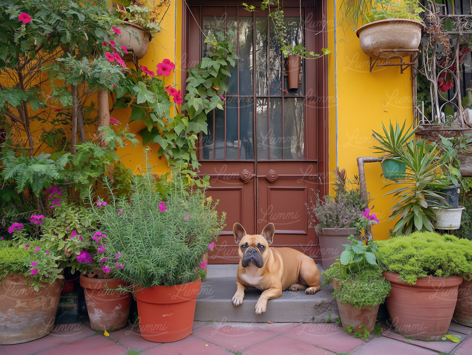 French Bulldog in Garden Setting