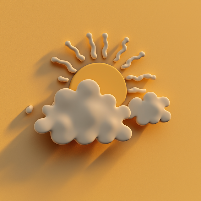 Stylized Sun and Clouds