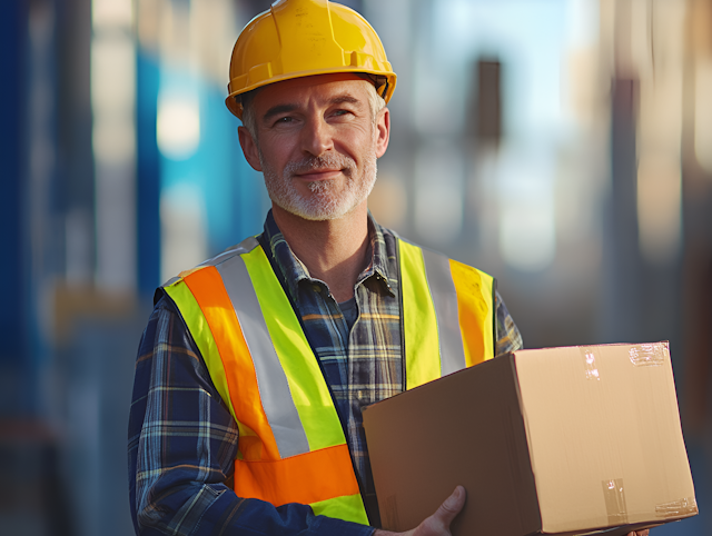 Middle-aged Man in Safety Gear