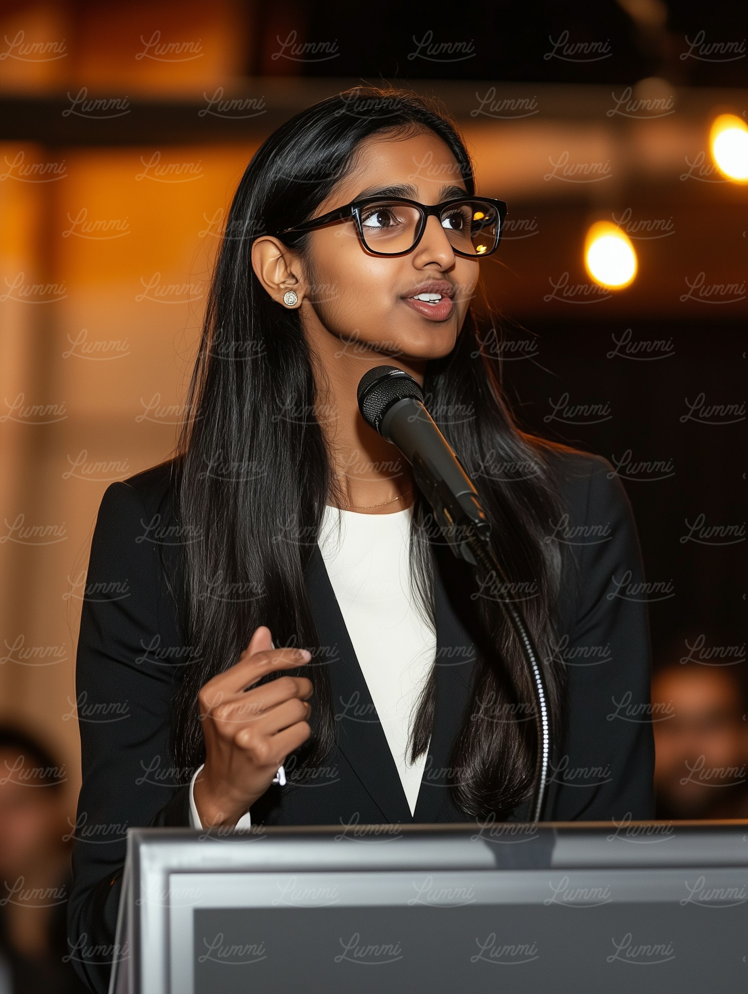 Young Woman Delivering a Speech