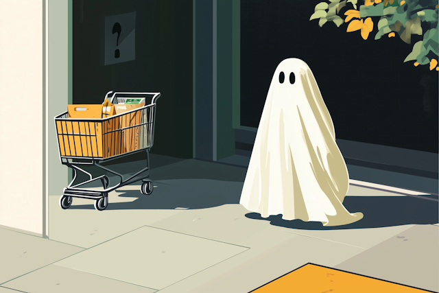 Ghost with Shopping Cart