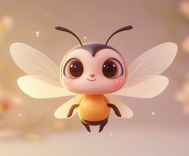 Whimsical 3D Bee Character