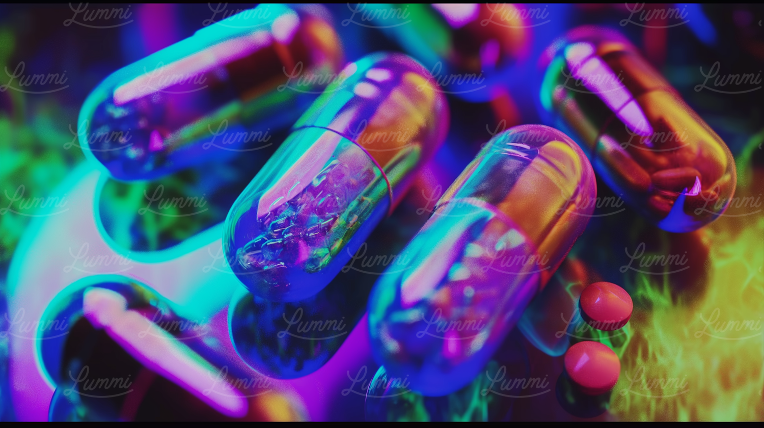 Neon-lit Vibrant Capsules