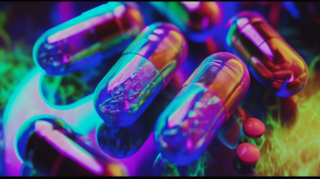 Neon-lit Vibrant Capsules