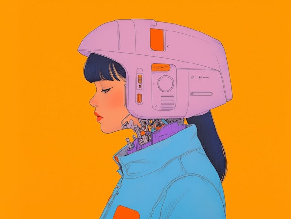 Futuristic Human-Robot Profile