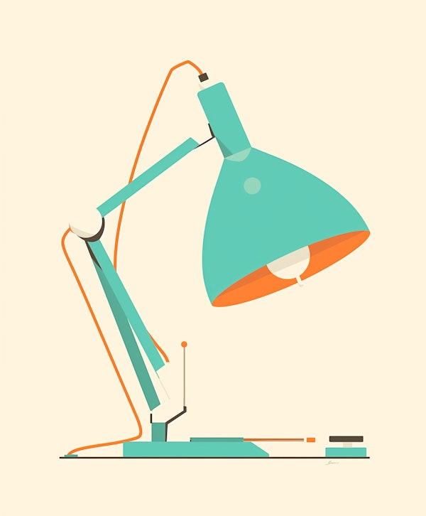 Modern Minimalist Desk Lamp Illustration