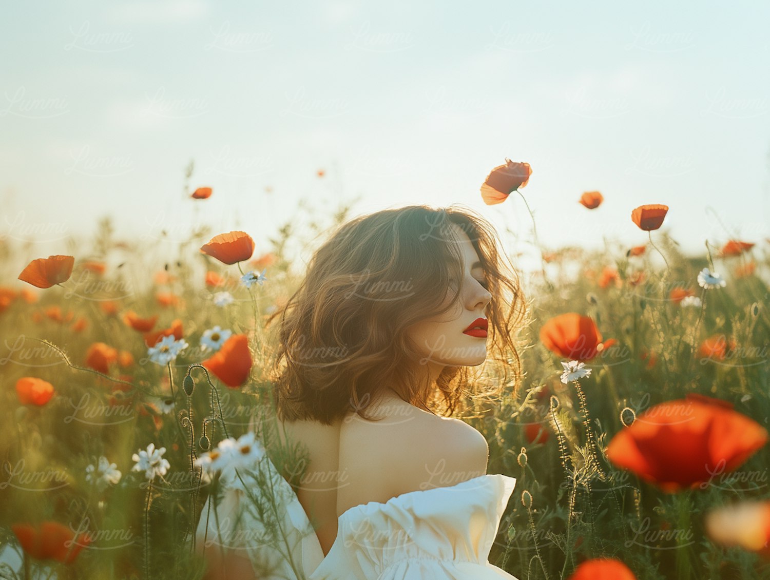 Woman in Poppy Field