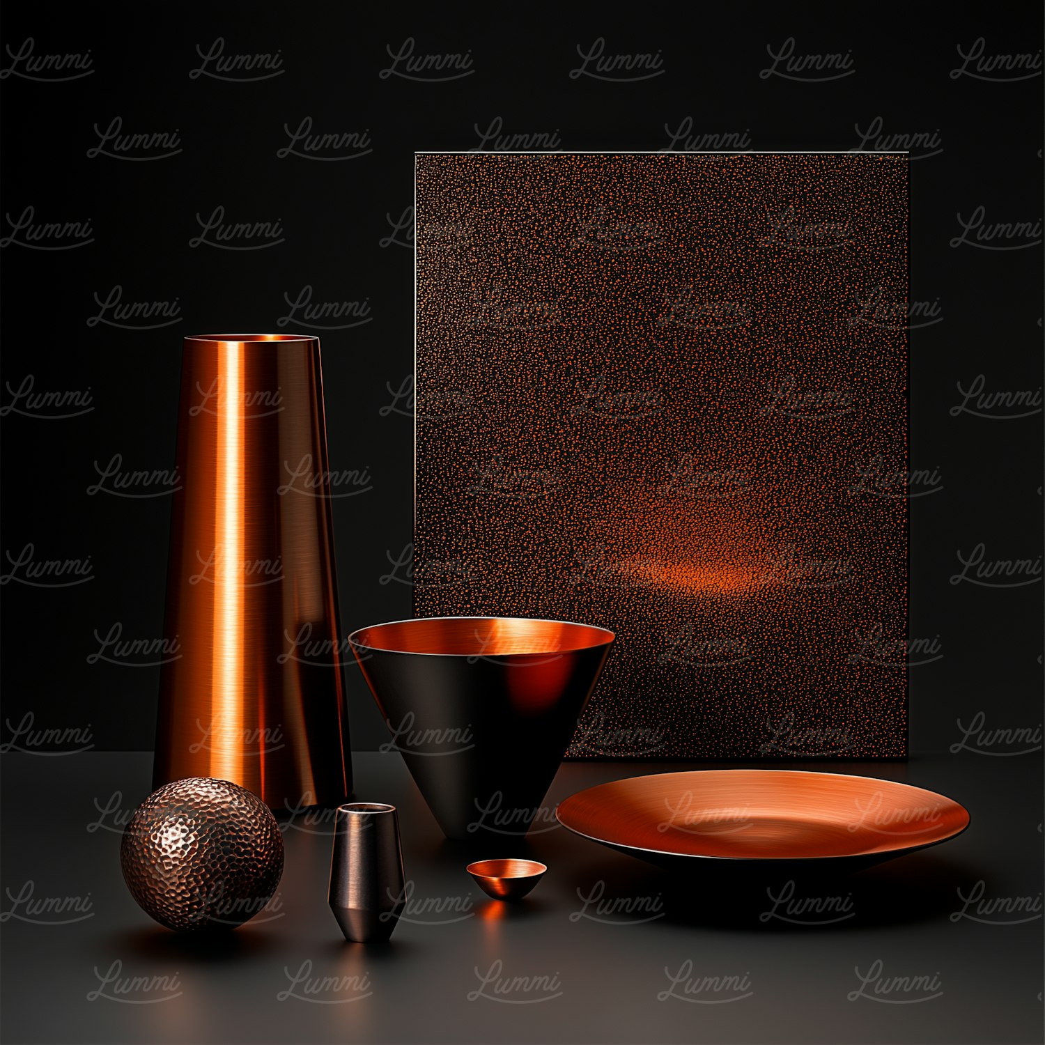 Metallic Objects on Dark Background