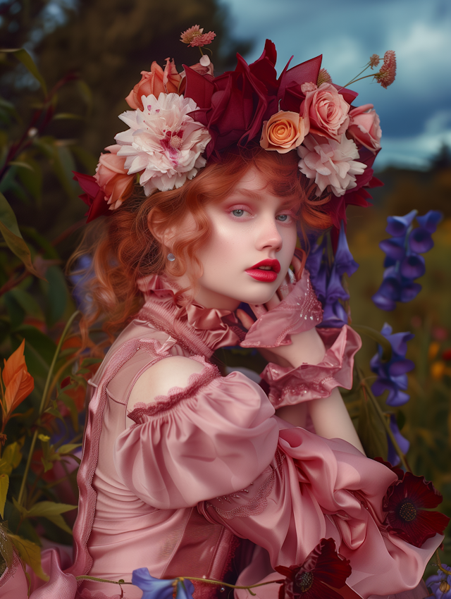 Floral Headpiece Portrait