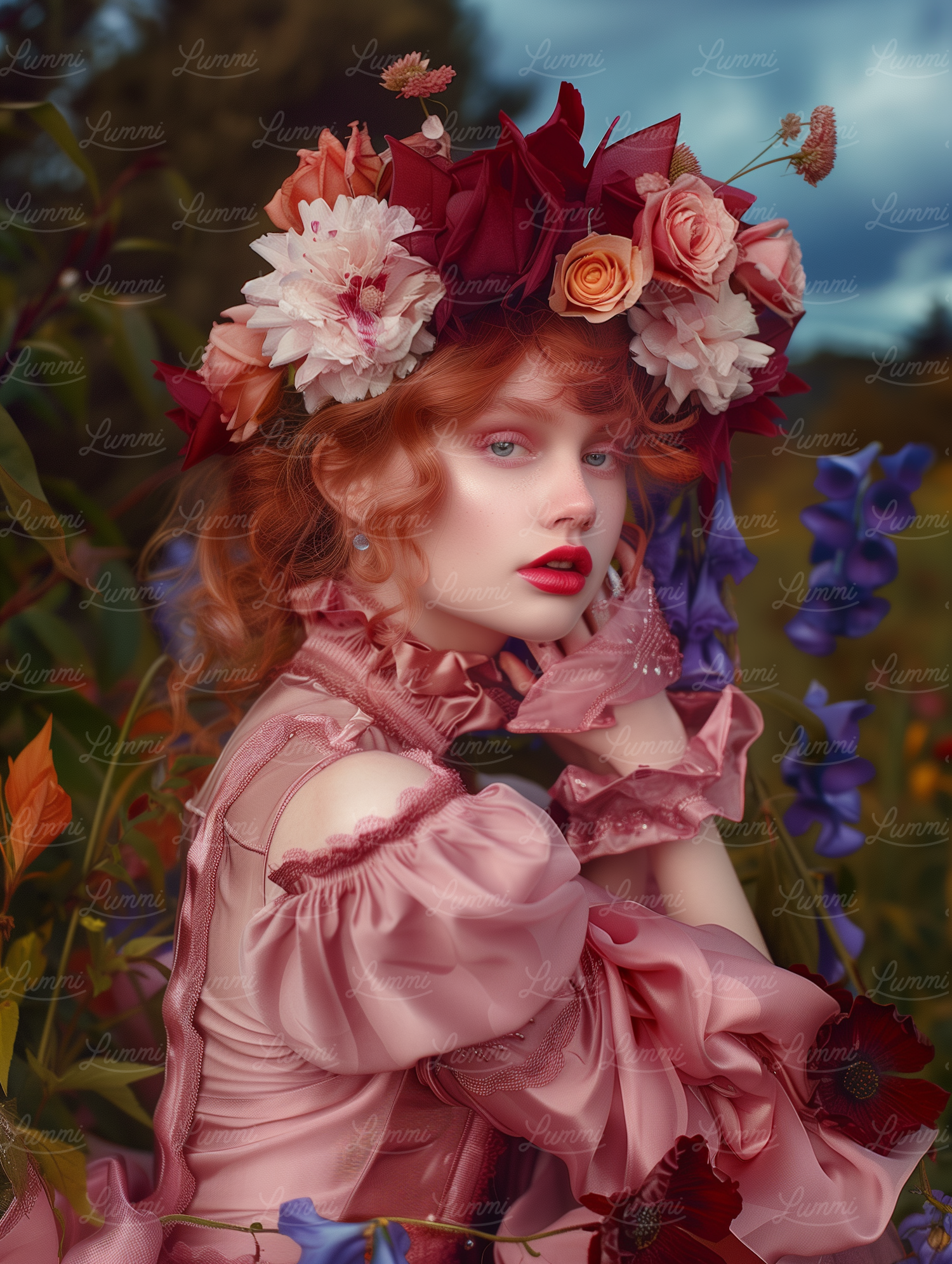 Floral Headpiece Portrait