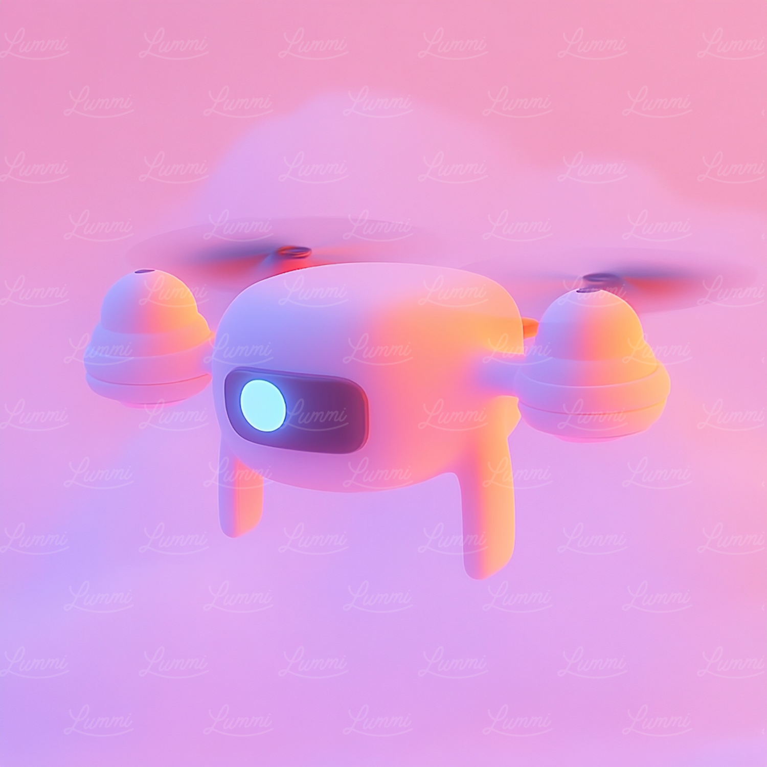 Stylized Cartoonish Drone Illustration