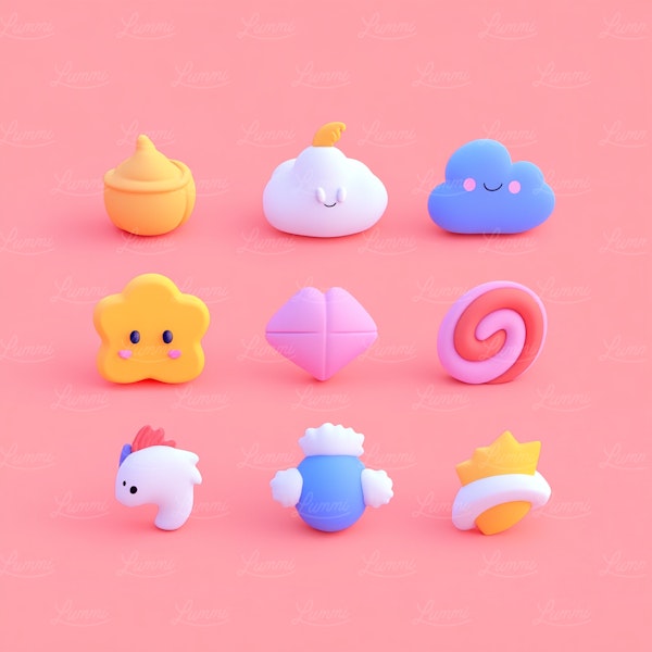 Whimsical 3D Cartoon Objects