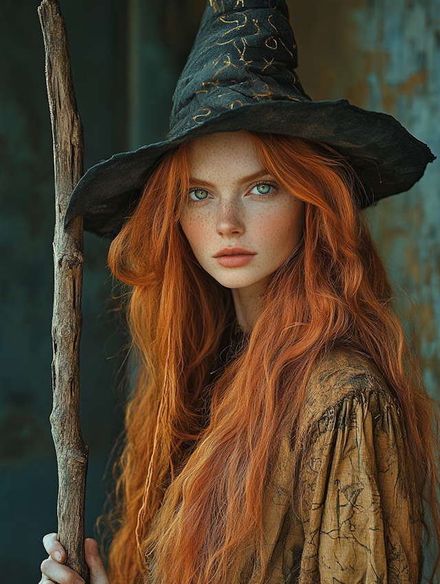 Mystical Woman with Red Hair