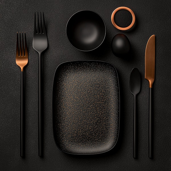 Elegant Tableware Flat Lay