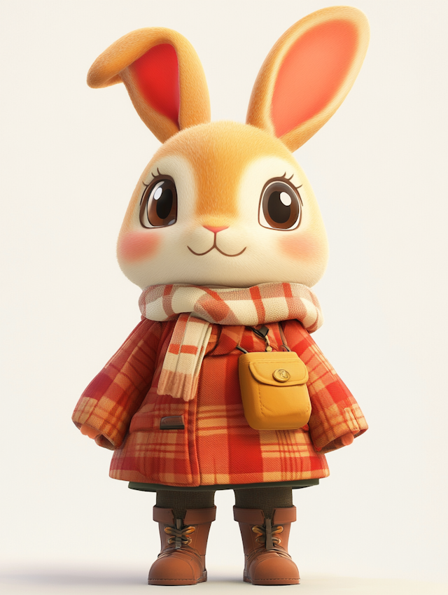 Anthropomorphic Rabbit in Autumn Outfit