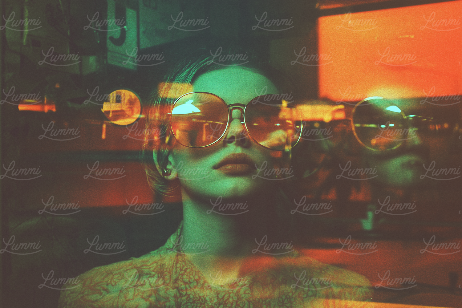 Reflective Portrait with Retro Aesthetic