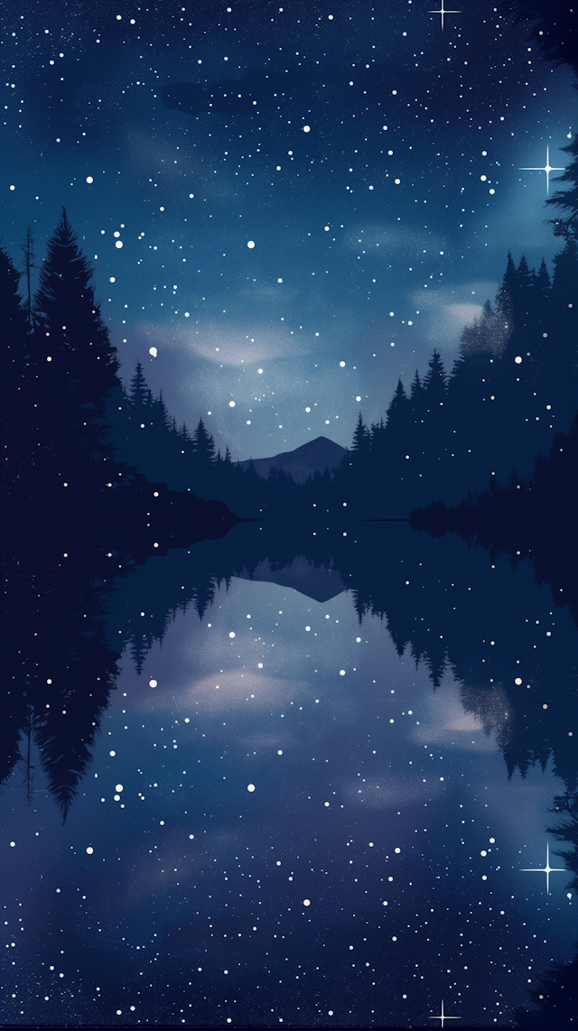 Serene Starlit Lakeside