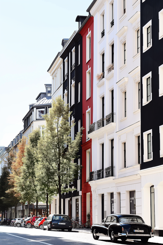 Serene City Street with Elegant Buildings