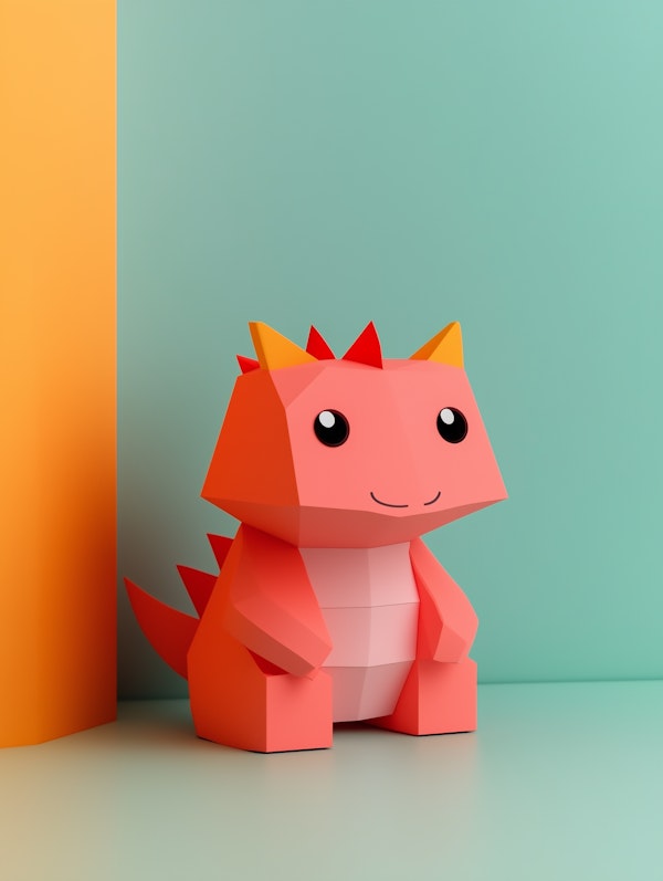 Cute Paper-Craft Dinosaur