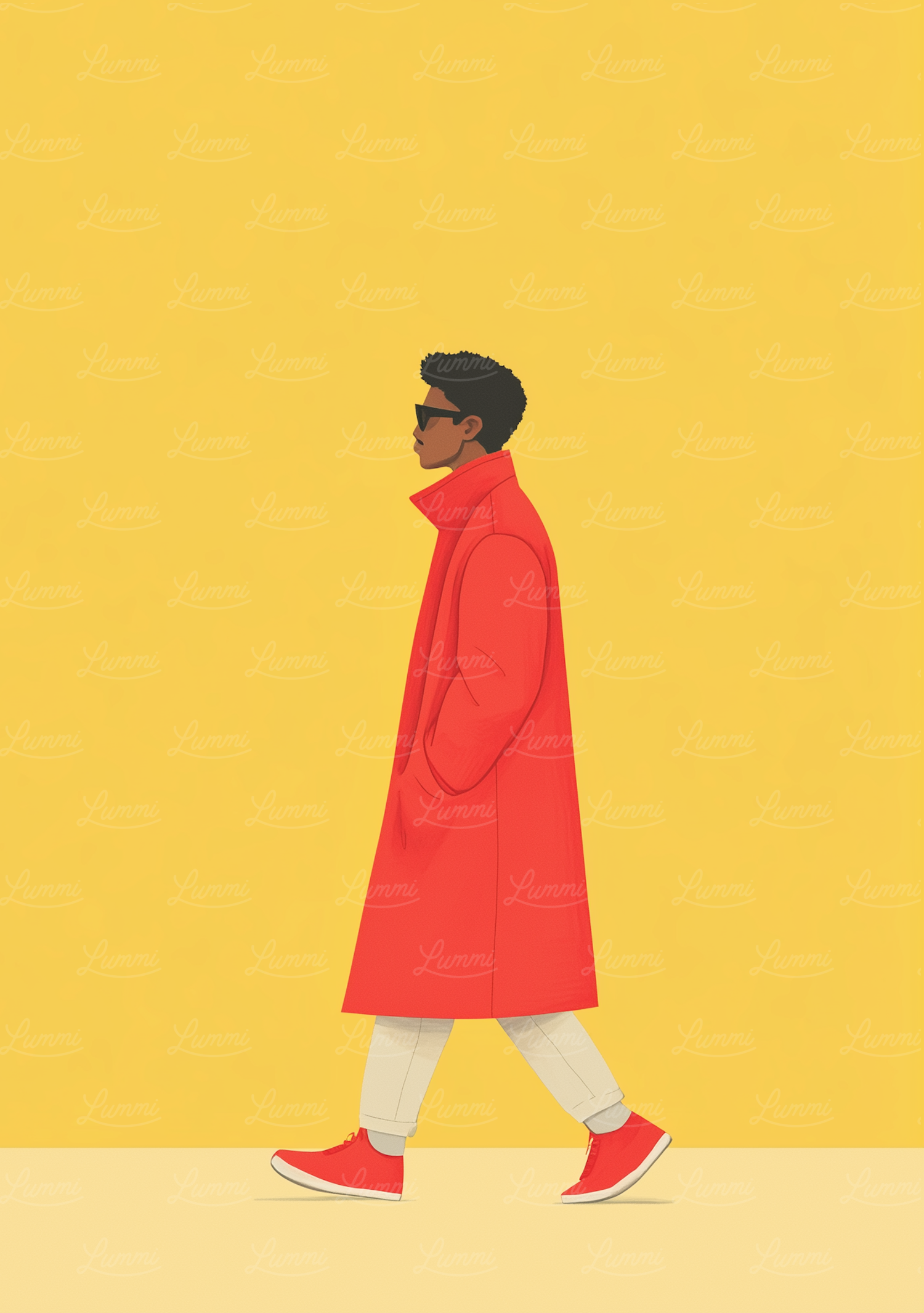 Stylish Man in Red Illustration